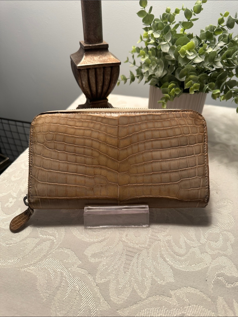 Bottega Veneta Crocodile Long Wallet 114076 - Rare